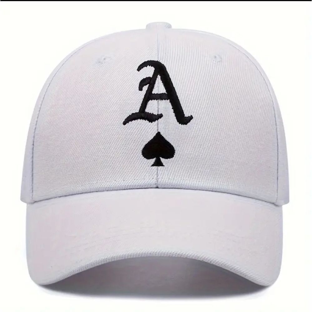 Spade Letter A Embroidery Baseball Cap Solid Color Trendy Sports Hats Lightweigh